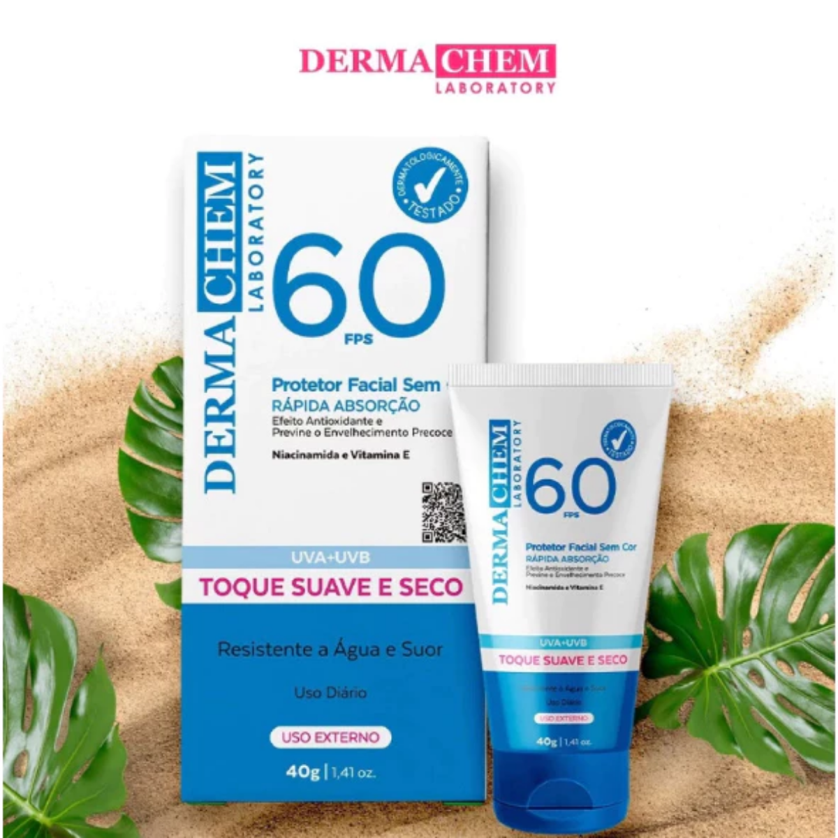 Kit antissinais Protetor solar Rosto FPS 60 + espuma cremosa + Bioretinol Dermachem