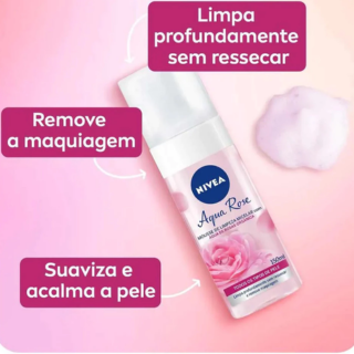 NIVEA Mousse de Limpeza Micelar Aqua Rose com Água de Rosas Orgânica 150ml