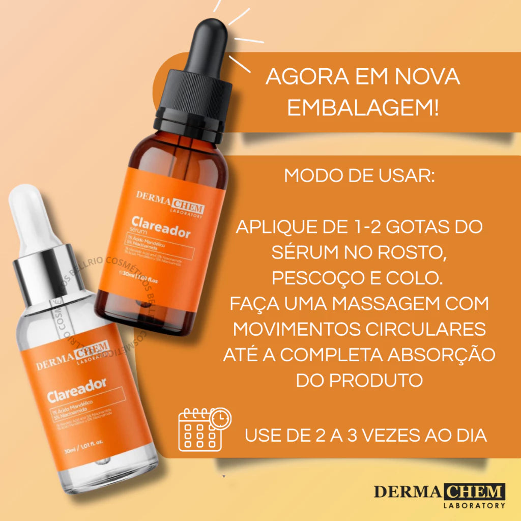 Sérum Facial Clareador Dermachem 30ml - Uniformizador de Tom