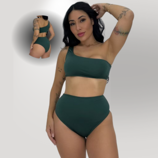 Conjunto Biquíni Hot Pant Top Uma Alça