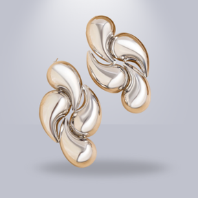 Brincos Geométricos de Metal em Formato de Lágrima