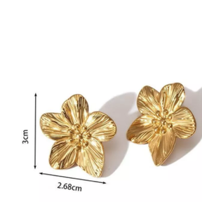 Brinco Com Pingente De Flor Grande