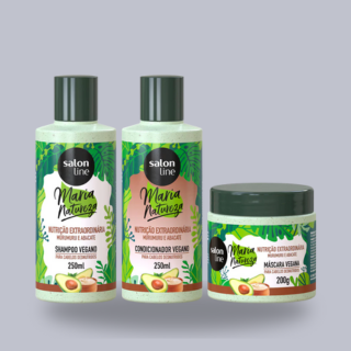 Kit com Shampoo + Condicionador + Máscara Nutrição Maria Natureza Extraordinária Salon Line