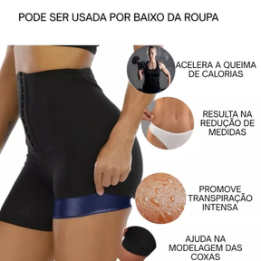 Bermuda Sauna Modeladora Premium – Efeito Térmico Potente + Compressão Ajustável para Definição e Resultados Visíveis