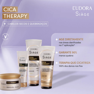 Combo Siàge Eudora Cica-Therapy: Shampoo 250ml + Condicionador 200ml + Máscara Capilar 250g