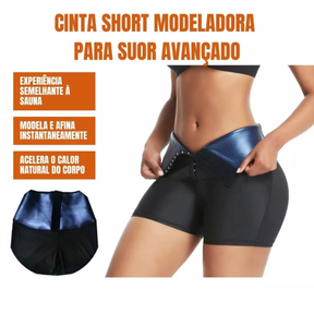 Bermuda Sauna Modeladora Premium – Efeito Térmico Potente + Compressão Ajustável para Definição e Resultados Visíveis