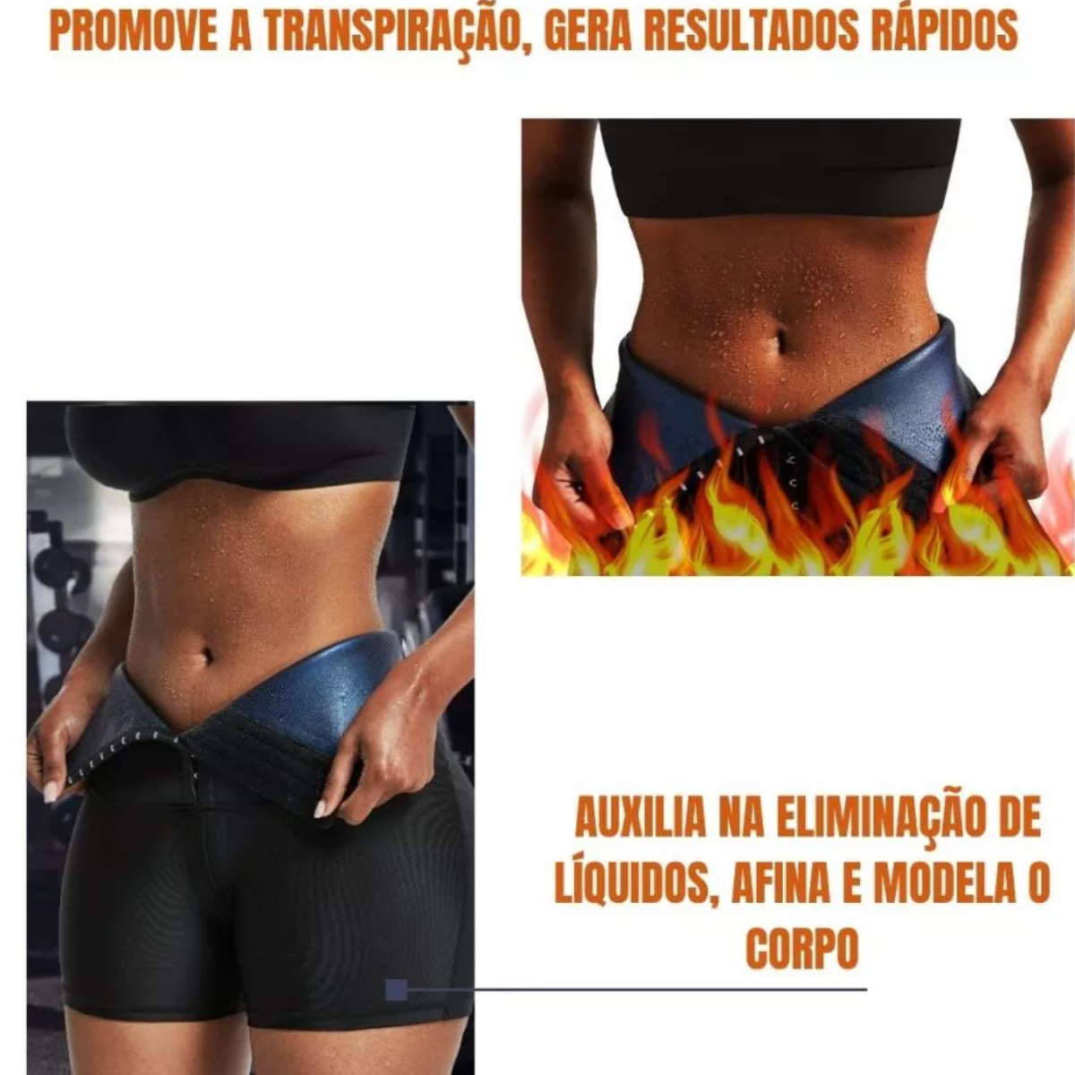 Bermuda Sauna Modeladora Premium – Efeito Térmico Potente + Compressão Ajustável para Definição e Resultados Visíveis