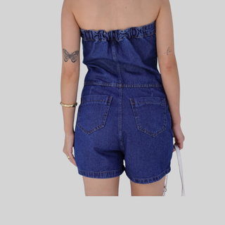 Macaquinho Jeans Tomara Que Caia