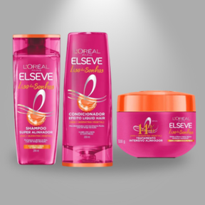 Kit L'Oréal Paris Elseve Efeito Botox Liso dos Sonhos - Shampoo 200ml + Condicionador 200ml + Máscara 300g