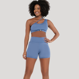 Conjunto Fitness Top Ombro Único e Bermuda